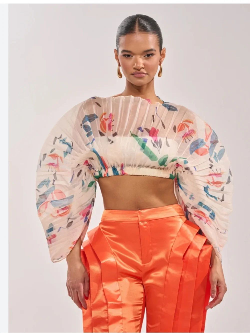 AKIRA CANDY RAIN PLEATED BLOUSE NWT